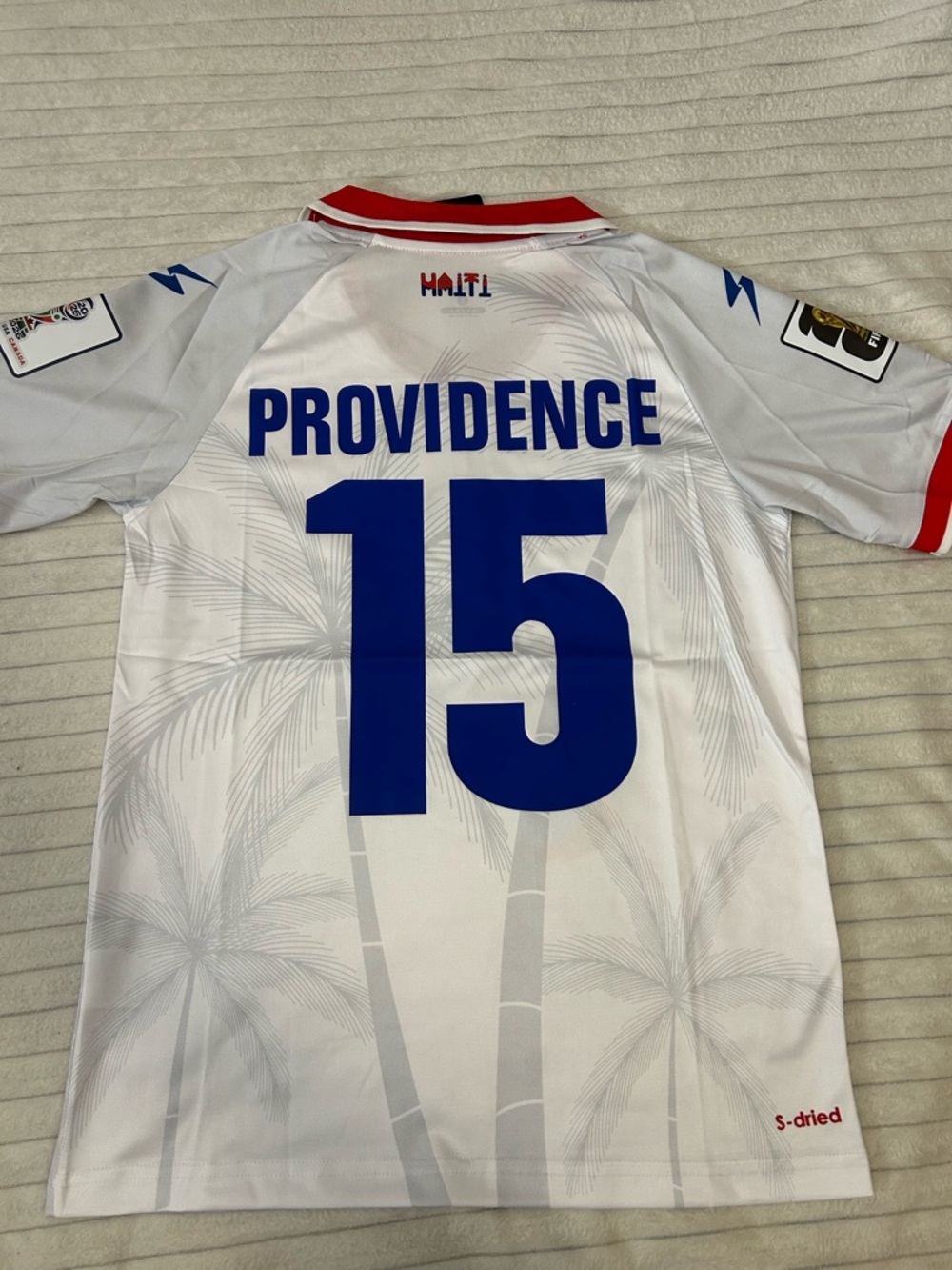 Men's White and Red Football Jersey - Number 15
